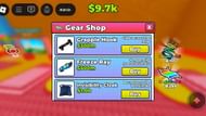 Important gears in the shop (Image via Roblox)